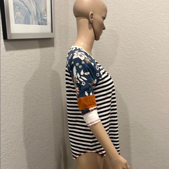 Matilda Jane Floral and Striped Women's Top - Picture 2 of 4